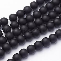 Synthetic Black Stone Beads Strands US-G508-6