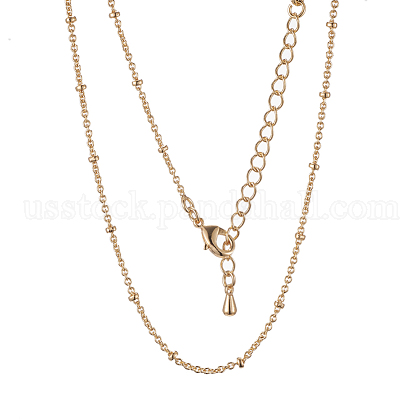Long-Lasting Plated Brass Cable Chain Necklaces US-NJEW-K112-09G-NF-1