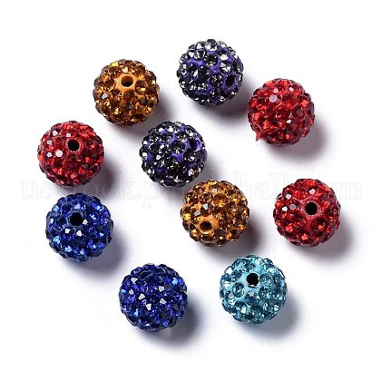 Pave Disco Ball Beads US-RB-H258-10MM-M-1