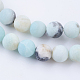 Frosted Natural Amazonite Round Bead Strands US-G-E334-6mm-09-3