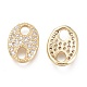 Brass Micro Pave Clear Cubic Zirconia Links US-KK-O127-04G-2