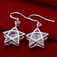 Star Brass Cubic Zirconia Dangle Earrings US-EJEW-BB11775-3