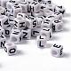 Mixed Letters White Letter Acrylic Cube Beads US-X-PL37C9308-2