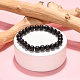 Synthetic Black Stone Beaded Stretch Bracelets US-B072-3-3