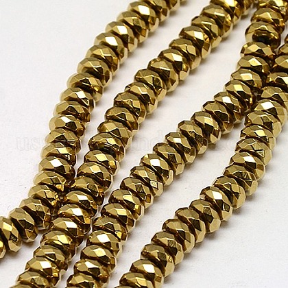 Electroplate Non-magnetic Synthetic Hematite Beads Strands US-G-J160-E-02-1