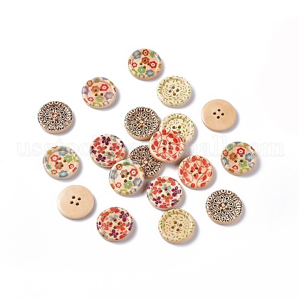 Round Painted 4-hole Basic Sewing Button US-NNA0Z9A-1