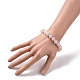 Natural Rose Quartz Bead Stretch Bracelets US-BJEW-K212-C-045-4