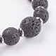 Lava Rock & Mixed Stone Stretch Bracelets US-BJEW-JB03531-01-2