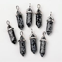 Natural Snowflake Obsidian Double Terminated Pointed Pendants US-G-F295-05A