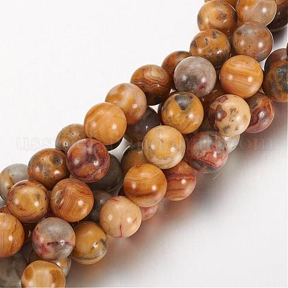 Natural Crazy Agate Round Bead Strands US-G-M272-03-8mm-1