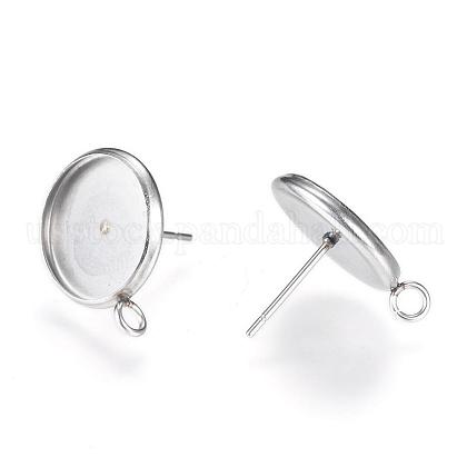 304 Stainless Steel Stud Earring Settings US-MAK-R012-03-1