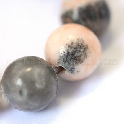 Natural Zebra Jasper Round Bead Strands&nbsp;US-X-G-E334-8mm-11-4