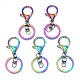 Rack Plating Rainbow Color Alloy Split Key Rings US-PALLOY-N163-181-1