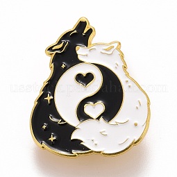 Double Wolf and Great Harmony Enamel Pin US-JEWB-M023-05