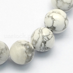 Natural Howlite Round Beads Strands US-G-S176-8mm