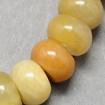 Natural Gemstone Old Topaz Jade Stone Rondelle Beads Strands US-G-S105-8mm-18-1
