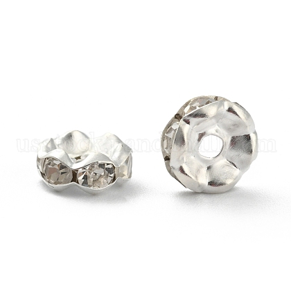 Iron Rhinestone Spacer Beads US-RB-A008-8MM-S-1