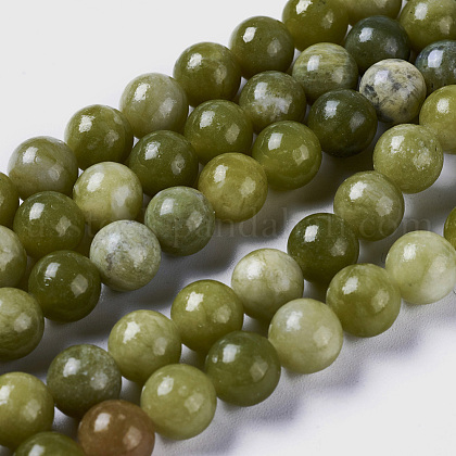 Natural Chinese Jade Beads Strands US-G-G735-38-8mm-1