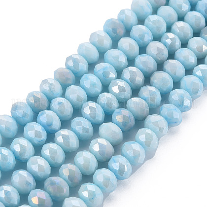 Opaque Baking Painted Glass Beads Strands US-EGLA-N006-010A-B01-1
