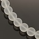 Frosted Transparent Round Glass Beads Strands US-FGLA-P002-8mm-03-2