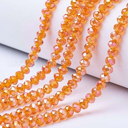 Electroplate Glass Beads Strands US-EGLA-A034-T6mm-B16