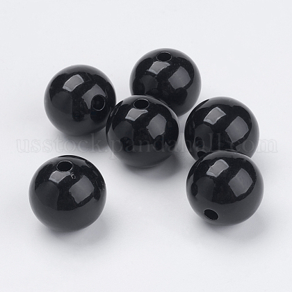 Round Bubblegum Chunky Acrylic Beads US-PAB709Y-7-1