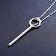 SHEGRACE Stylish 925 Sterling Silver Ring and Bar Pendant Lariat Necklace US-JN473A-2