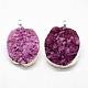 Electroplated Natural & Dyed Druzy Agate Pendants US-G-N0167-023A-2