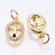 Brass Micro Pave Cubic Zirconia Charms US-RB-I077-23G-RS-2