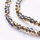 Electroplate Glass Faceted Rondelle Beads Strands US-EGLA-D020-4x3mm-14-3