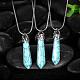 Bullet Natural Turquoise Pointed Pendant Necklaces US-NJEW-BB00018-02-3