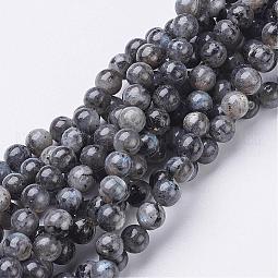 Natural Larvikite/Black Labradorite Beads Strands US-GSR6mmC128