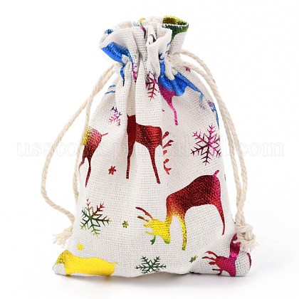 Christmas Theme Cotton Fabric Cloth Bag US-ABAG-H104-B07-1