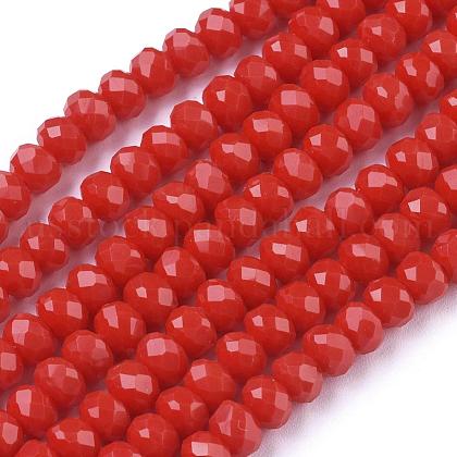 Faceted Rondelle Glass Beads Strands US-X-GLAA-I033-6mm-12-1