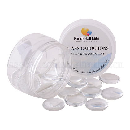 PandaHall Elite Clear Glass Cabochons US-GGLA-PH0001-01-B-1