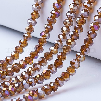 Electroplate Glass Beads Strands US-EGLA-A034-T8mm-B08-1