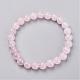 Natural Rose Quartz Stretch Bracelets US-G-N0272-01-1