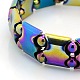 Electroplated Magnetic Hematite Stretch Bracelets for Valentine's Day Gift US-BJEW-M066-07-2