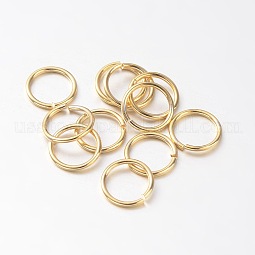 Eco-Friendly PVD Vacuum Plating & Long-Lasting Plated Brass Open Jump Rings US-KK-E663-8mm-G