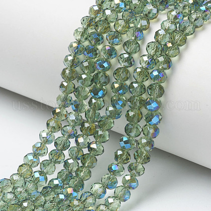 Electroplate Glass Beads Strands US-EGLA-A034-T6mm-I01-1
