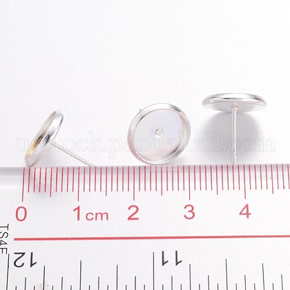 Brass Stud Earring Settings&nbsp;US-IFIN-Q006-10mm-S-NF-3