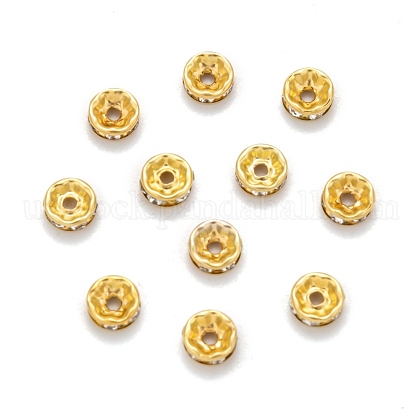 Iron Rhinestone Spacer Beads US-RB-A010-8MM-G-1