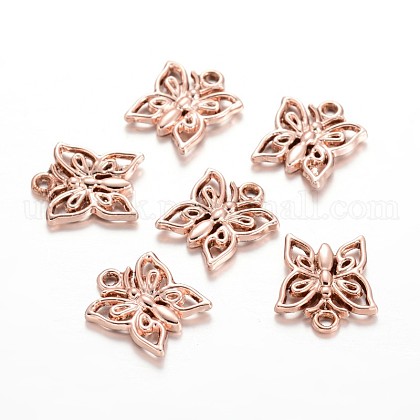 Alloy Butterfly Charms US-PALLOY-J689-26RG-AAA-1