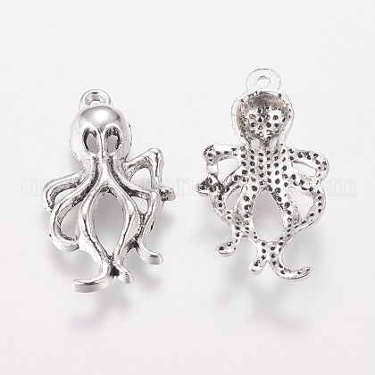 Tibetan Style Alloy Octopus Pendants US-X-TIBEP-S270-AS-FF-1