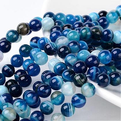 Natural Striped Agate/Banded Agate Beads US-AGAT-8D-8-1
