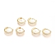 Brass Micro Pave Clear Cubic Zirconia Huggie Hoop Earrings US-EJEW-G275-02G-1