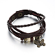 Leather Cord Multi-strand Bracelets US-BJEW-M152-03B-1