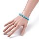Synthetic Turquoise Chips Beads Stretch Bracelet for Women US-BJEW-AL00003-12-3