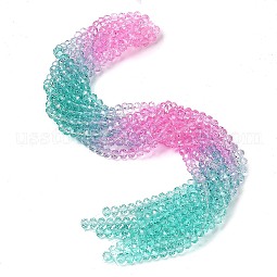 Transparent Painted Glass Beads Strands US-DGLA-A034-T8mm-A10
