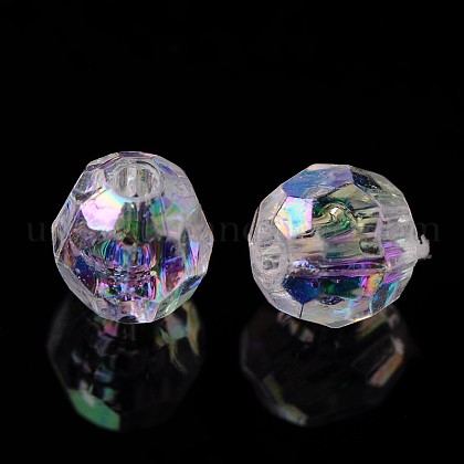 AB Color Transparent Acrylic Faceted Round Clear AB Beads US-X-PL642-22-1